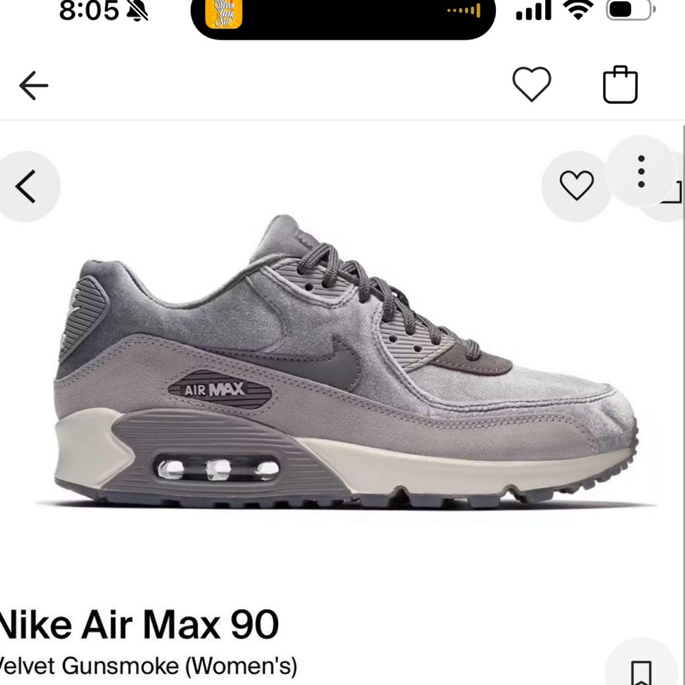 Nike Airmax 90 grey velvet womens
